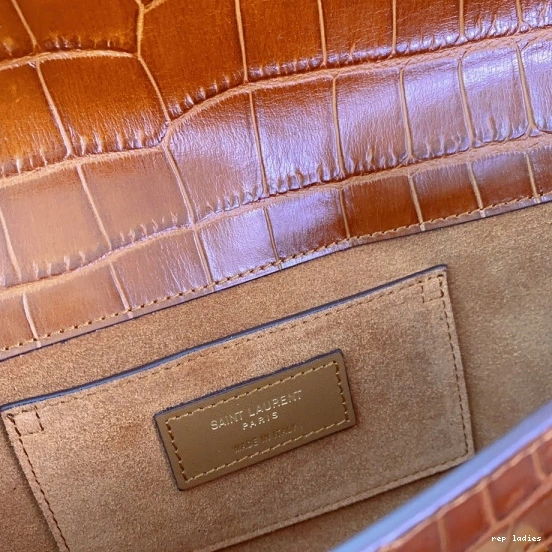 Repladies REP YSL CROCODILE-EMBOSSED MANHATTAN CLUTCH IN LEATHER 0712
